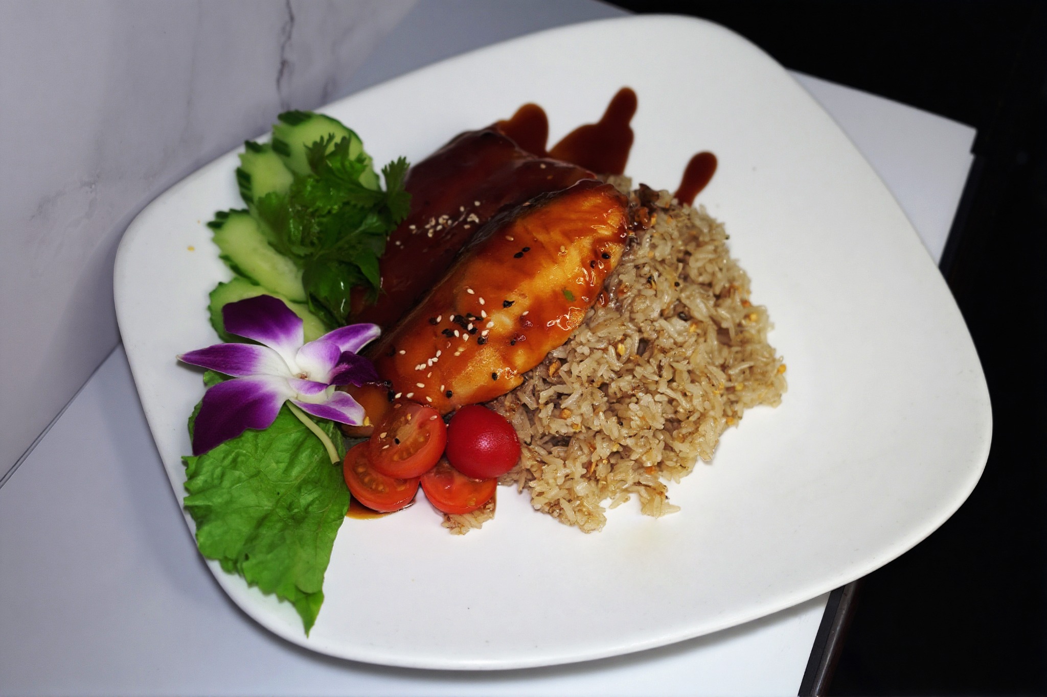 Salmon Garlic Friedrice